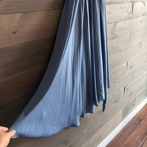 SANDRO | Womens Paty Wrap-Effect Dress Sky Blue Size 6 - Picture 4 of 6